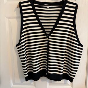 J. Crew Black and White Boxy Sweater Vest